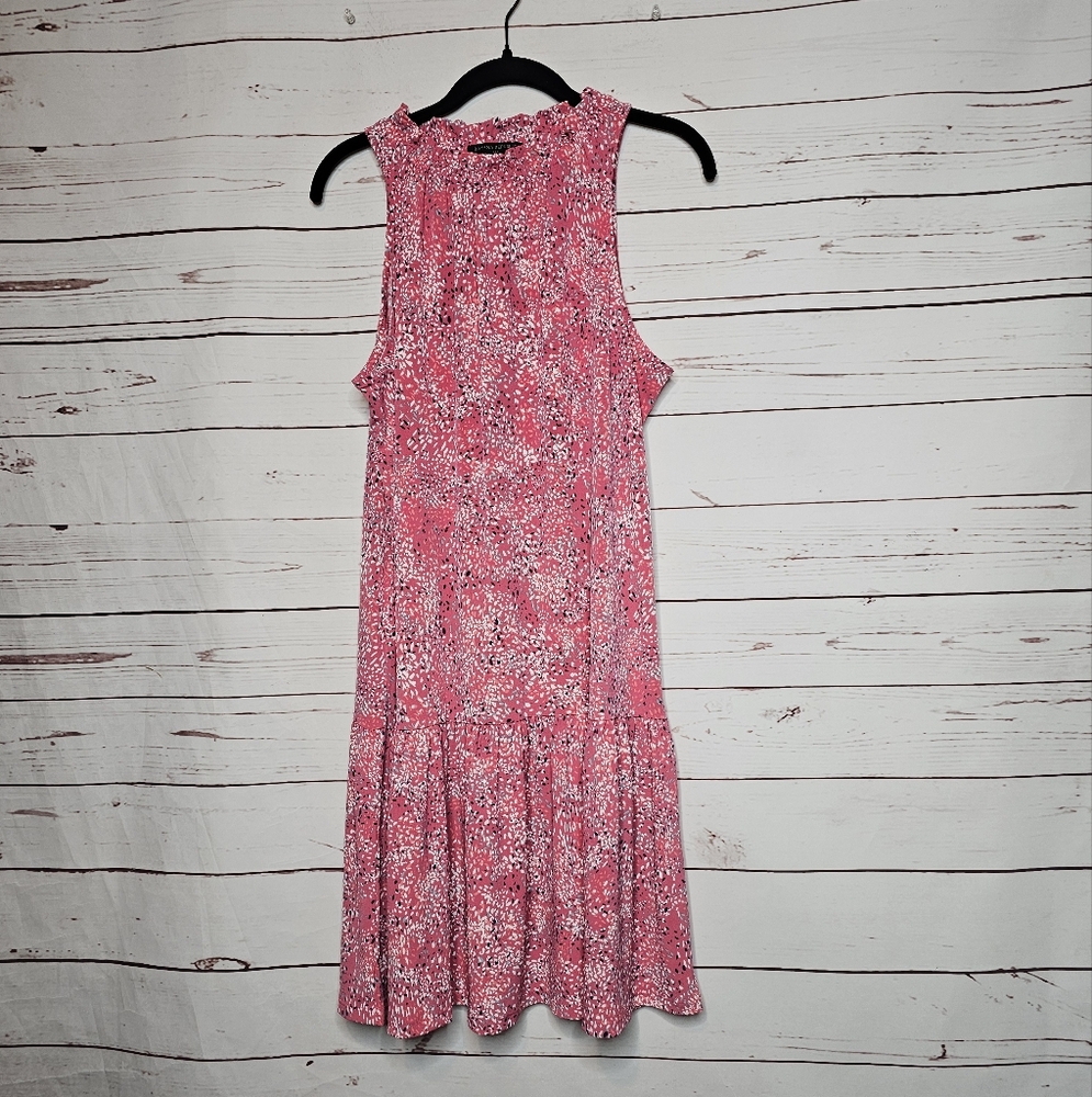 Banana Republic Factory Pink Confetti Flounce Shift Dress